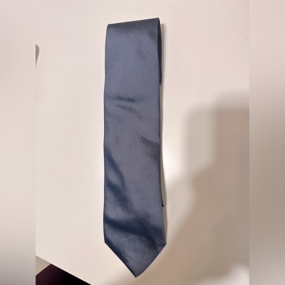 Vintage Gucci Silk Neck Tie Steel Blue Authentic - Picture 3 of 7